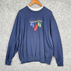 Vintage‎ Womens Holiday Grandkids Warm the Heart Sweatshirt Size 1X Mittens 90s